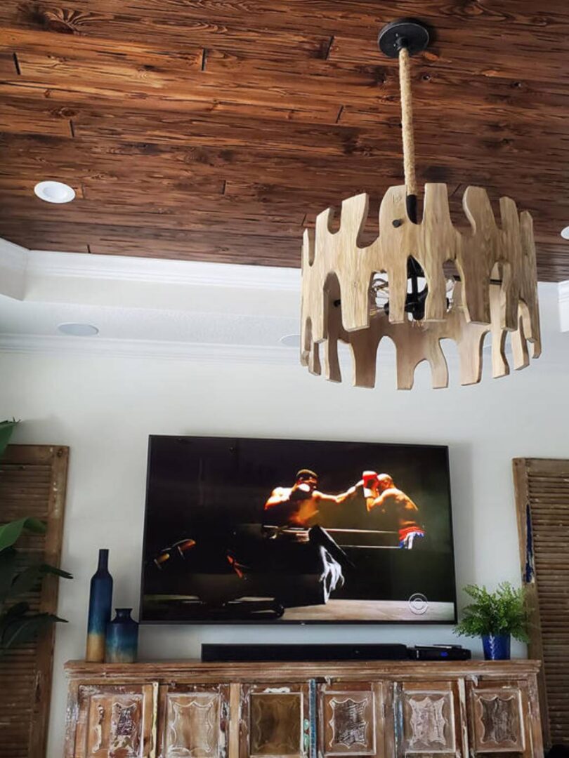 wood ceiling inside home